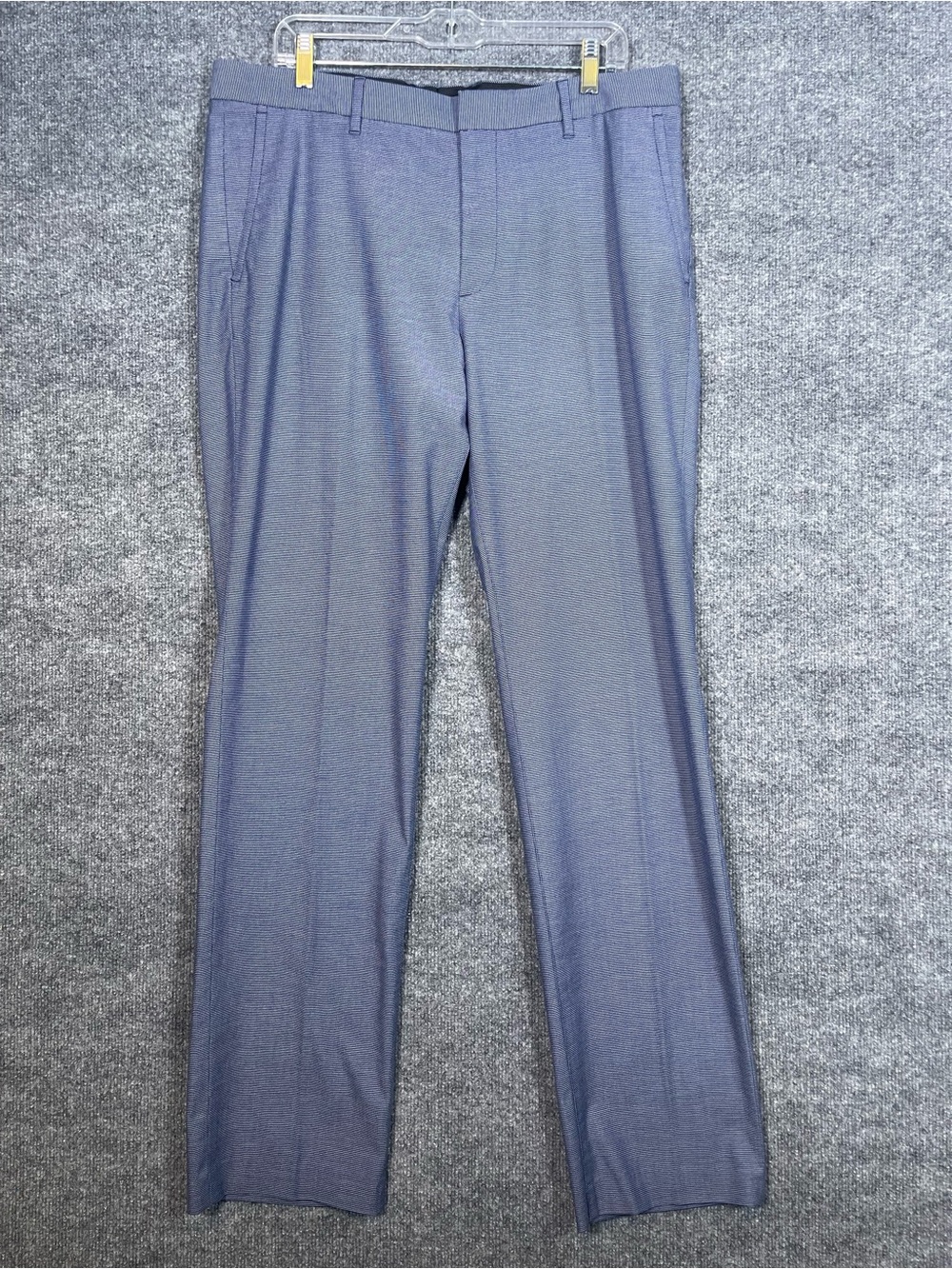 NEW Bonobos Mens 35/34 Straight Wednesday Blue Micro Houndstooth Dress Pants